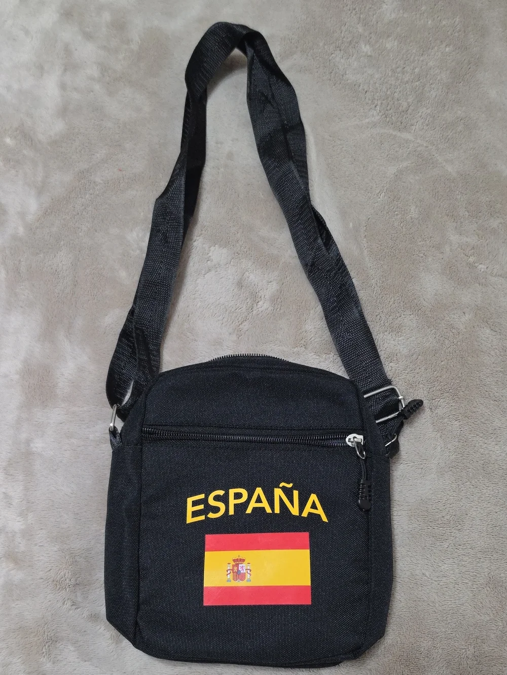 Black España Flag Crossbody Bag - Unbranded